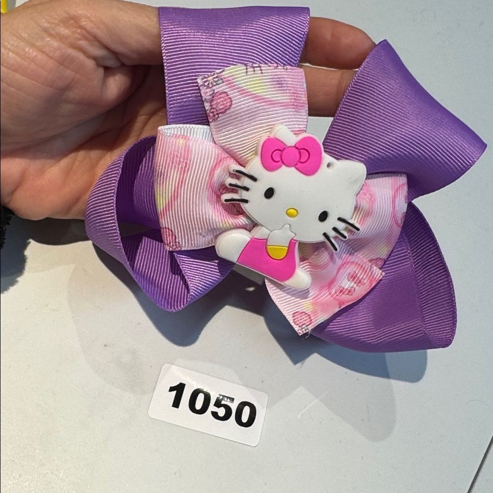 1050 Purple Color‎ Hello Kitty Hair Bow Alligator Clip